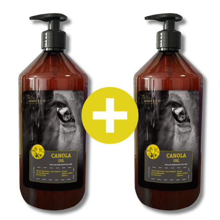 Zestaw: Olej rzepakowy dla koni BIOFEED Horse & Pony Canola Oil 2 x 1 l
