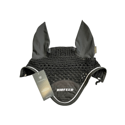 Nauszniki TORPOL Top Lux elastyczne z białym haftem BIOFEED Horse & Pony (rozmiar FULL)