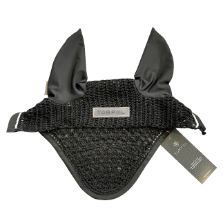 Nauszniki TORPOL Top Lux elastyczne z białym haftem BIOFEED Horse & Pony (rozmiar FULL)