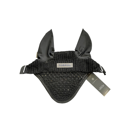 Nauszniki TORPOL Top Lux elastyczne z białym haftem BIOFEED Horse & Pony (rozmiar FULL)