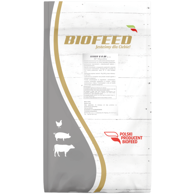 Preparat do suchej dezynfekcji BIOFEED MicroDry 15 kg Preparat do suchej dezynfekcji BIOFEED MicroDry 15 kg